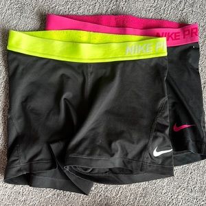 Two pairs Nike dry fit shorts